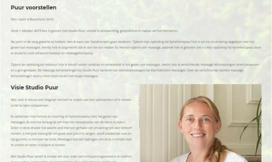 Studio puur massage gouda portfolio webburo spring verticaal 2