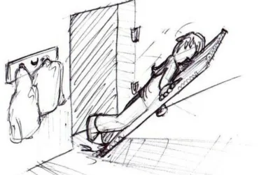 Val met de deur in huis van Webburo Spring BV